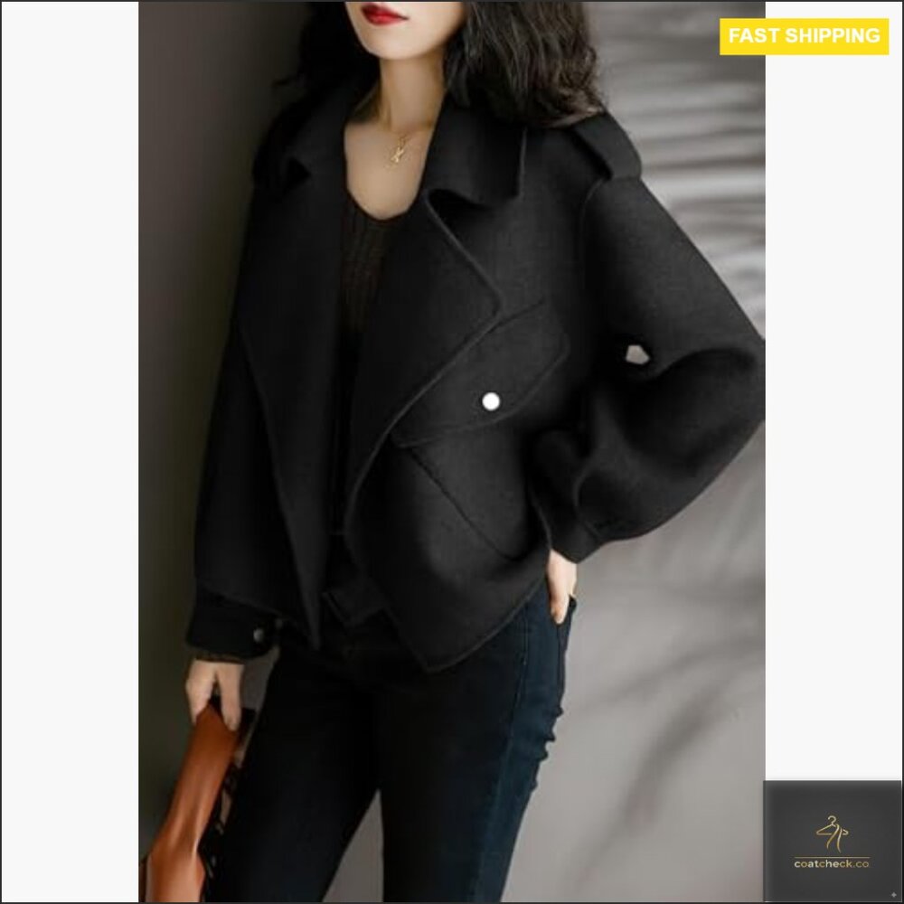 Cropped Wool Blazer Jacket Open Front Casual Eleg… - image 3